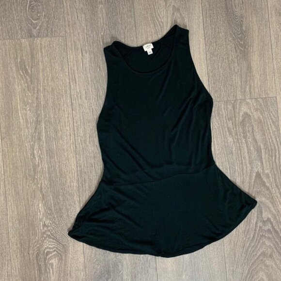 Aritzia Wilfred Concorde Peplum Top Sleeveless Blouse Rayon Black Size XS - Picture 5 of 8